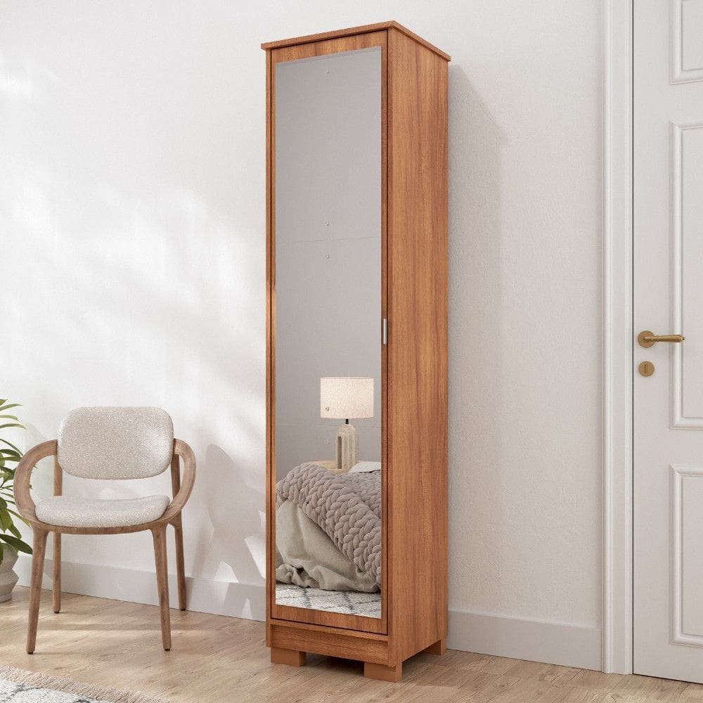 Sapateira com Espelho 1 Porta Em MDF Lia MGM Moveis