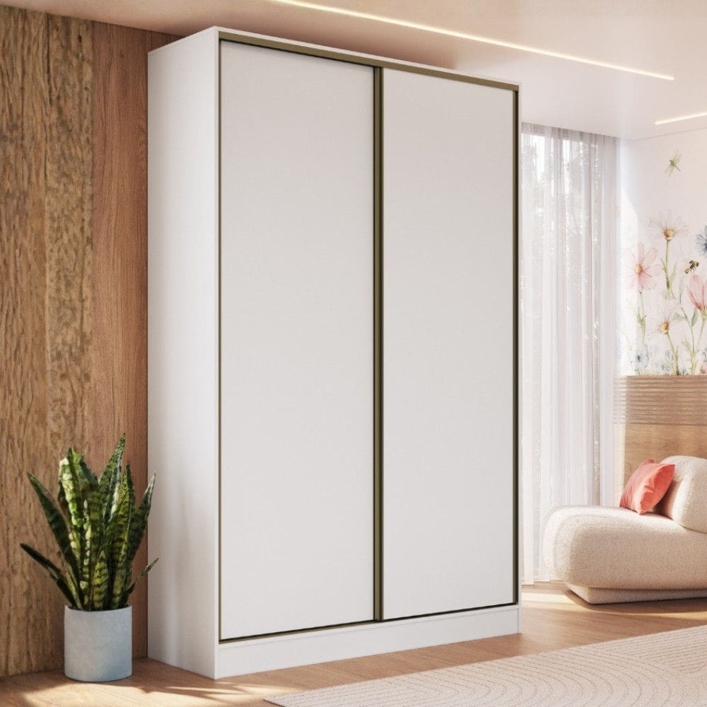 Guarda Roupa Solteiro 2 Portas de Correr em MDF Requinte+ Moveis Castro