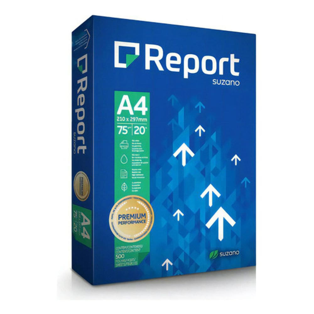Papel Sulfite A4 Report Premium Resma Com 500 Folhas Branco 75 G