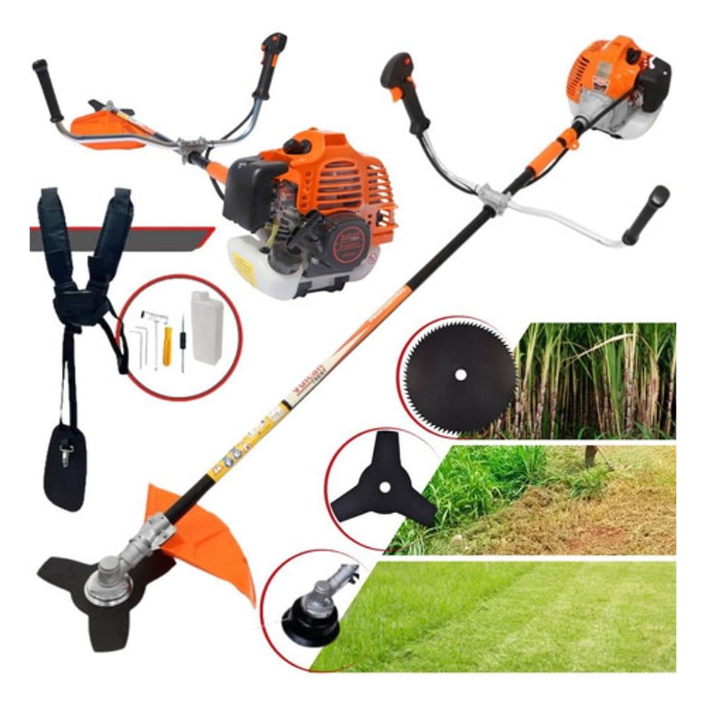 Roçadeira Vulcan Trent Vr520h Profissional a Gasolina 3x1 c/ Faca Serra 80 Dentes P/ Troncos, Galhos