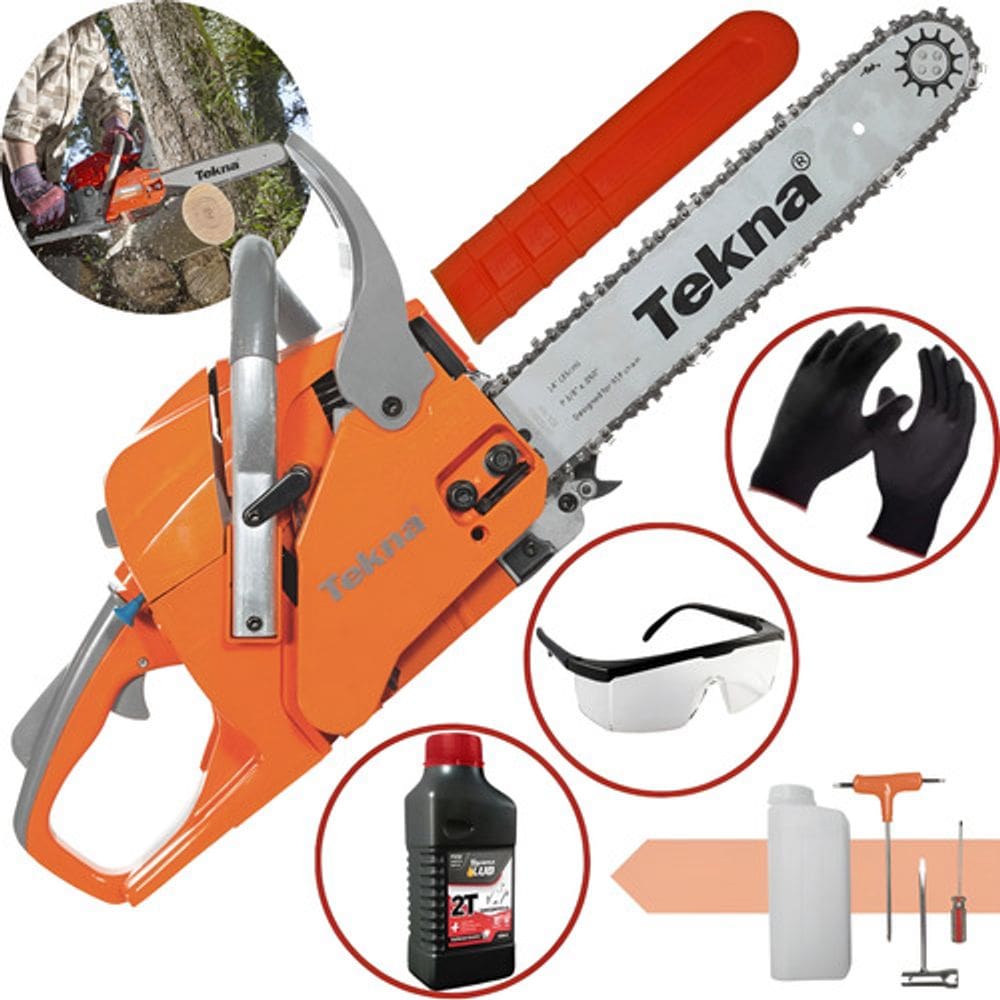 Motosserra Gasolina Tekna Cs45 Ex 14  + Oleo Toyama + Oculos