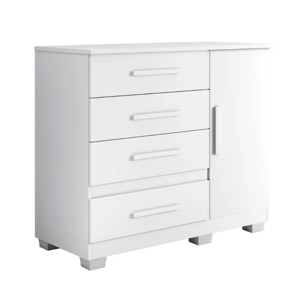 Cômoda de Quarto New Florença Branca 1,05m - Benetil Móveis