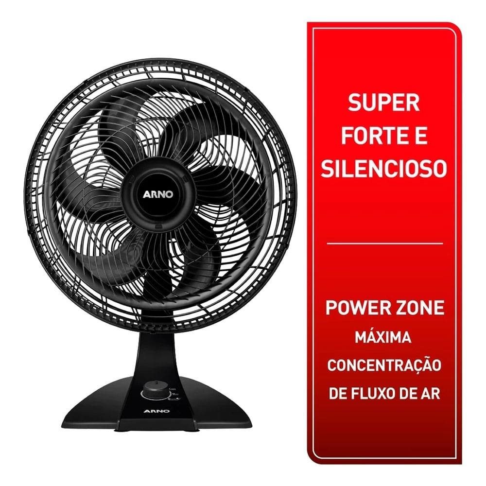 Ventilador Arno de Mesa Turbo Force 2 em 1 VF42 40cm - Preto 127 V