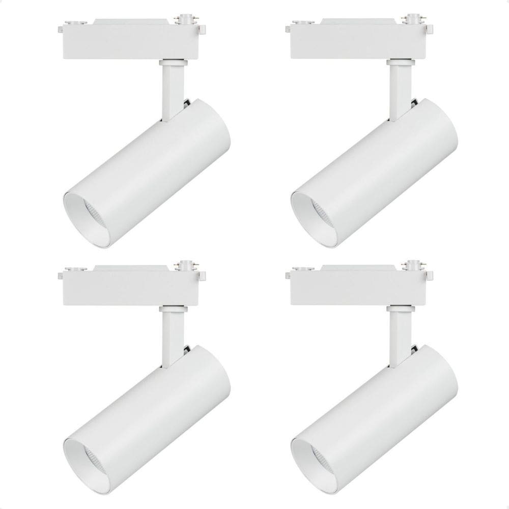 Kit 4 Spot Longo Led Mr16 Para Trilho Eletrificado Br 6500K