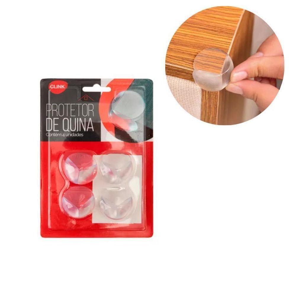Kit 4 Protetor De Quina Mesa Canto Proteção Plástico 3X3Cm