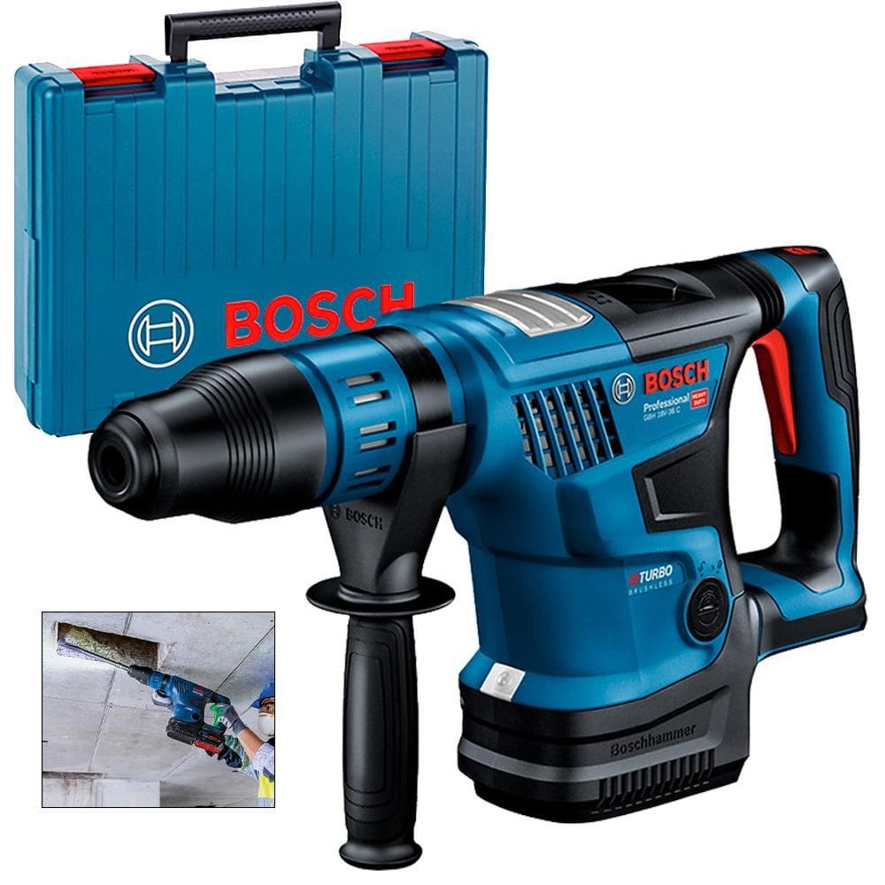 Martelete SDS-Max Perfurador Rompedor à Bateria 18V BITURBO Brushless sem Bateria GBH 18V-36C BOSCH
