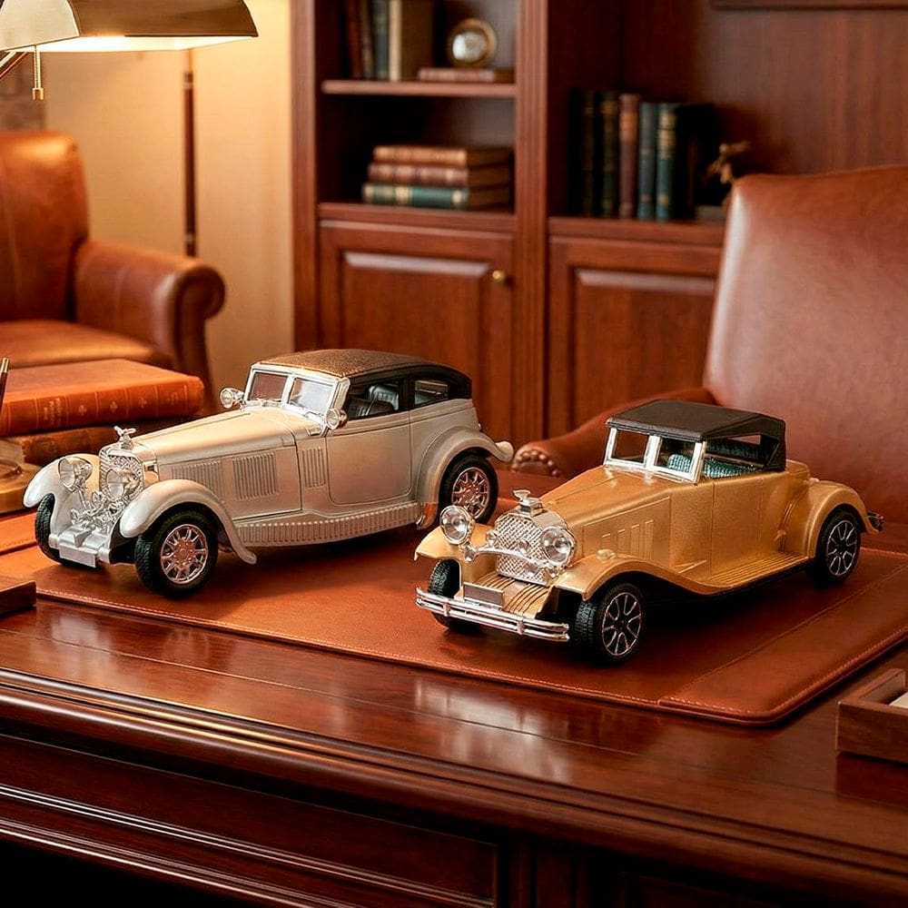 Carro Miniatura Colecionável Fricção Clássic Antigo Kit 2pçs