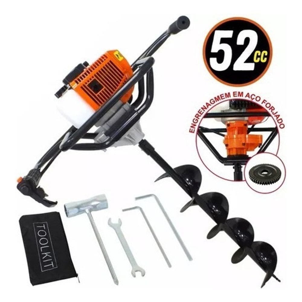 Perfurador De Solo 2t 52cc 2,5hp Com Broca 80x15cm Vps520-s