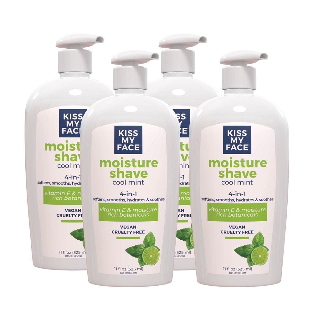 Creme de barbear Kiss My Face Moisture Cool Mint 325 ml, pacote com 4