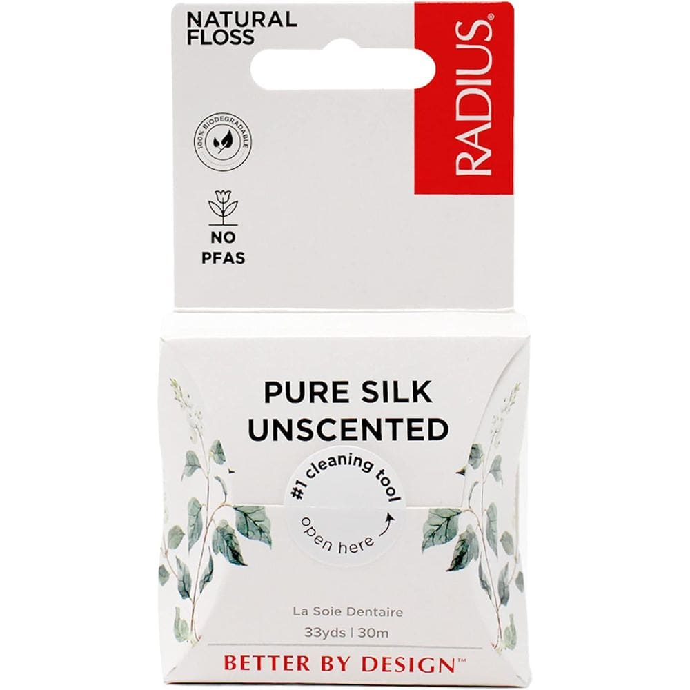 Floss RADIUS, encerado com cera de seda natural, 30 m, pacote com 6