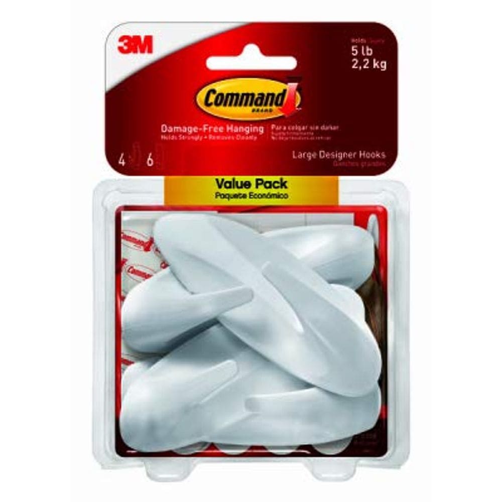 Ganchos decorativos Command 3M Value Pack, grandes, 4 ganchos