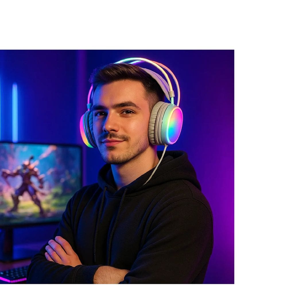 Fone De Ouvido Headset Peining Rgb 7 Cores Bluetooth