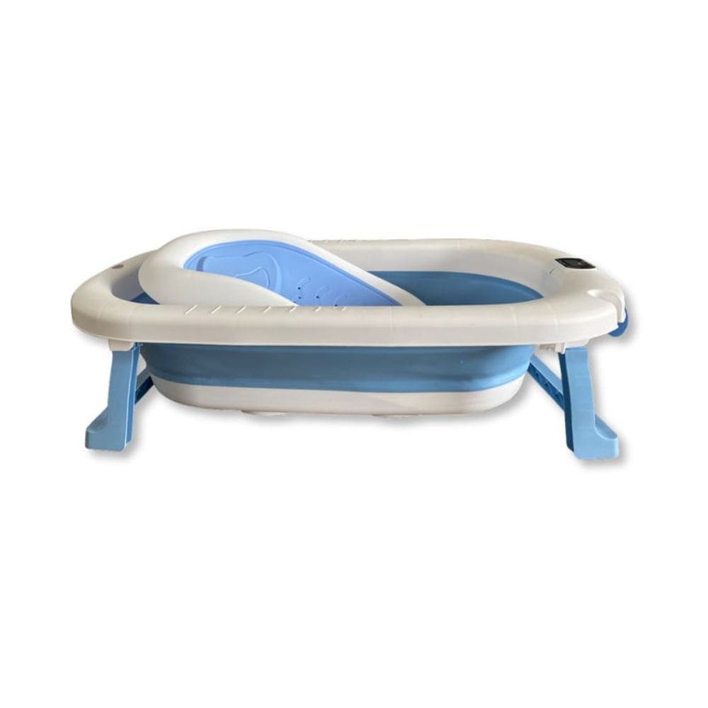 Banheira Dobravel Com Termometro Splash Azul - Papassear Baby