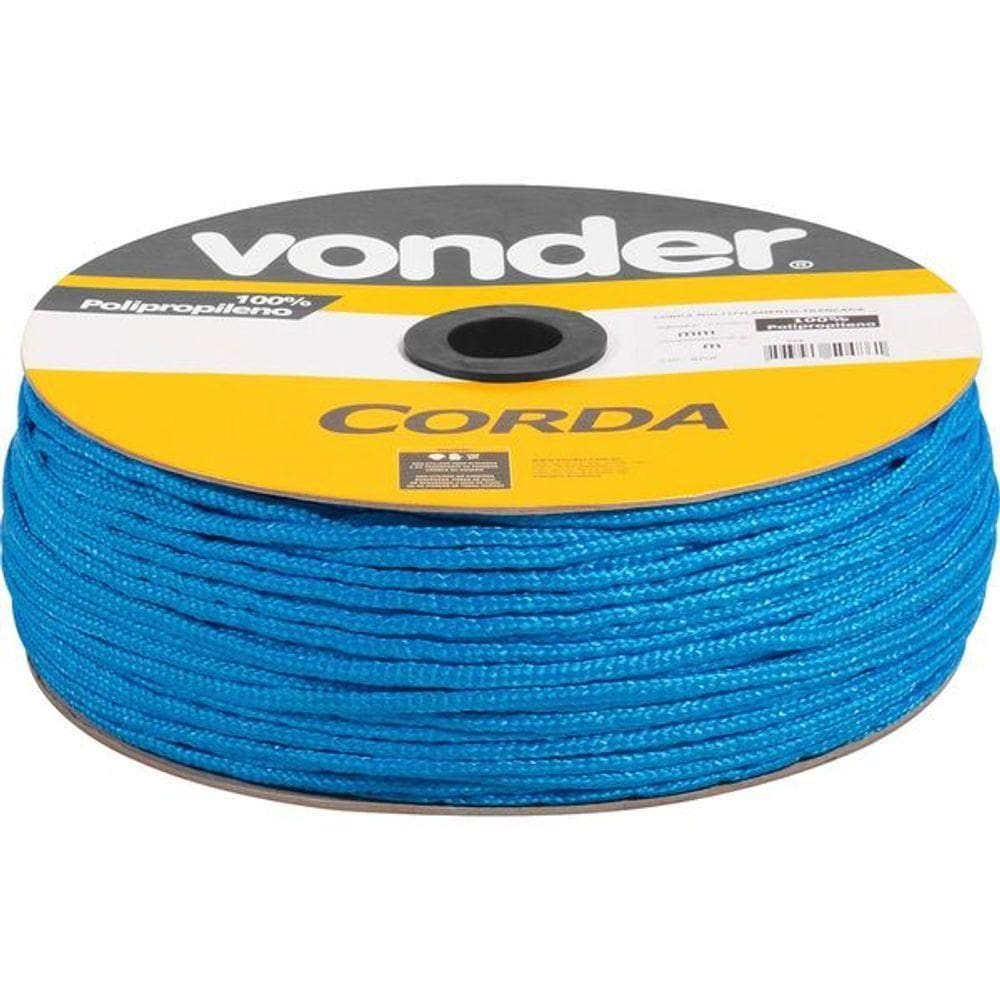 Corda Multifilamentada Trançada 5mmx250m 2,7kg Azul Vonder
