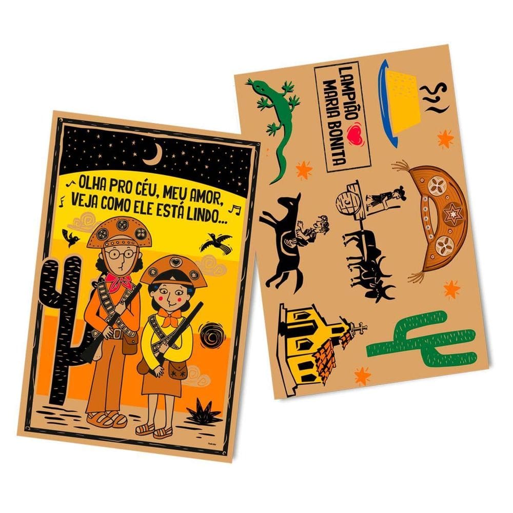 Kit Decorativo Cangaço Painel + 8 Peças Destacáveis Sertão