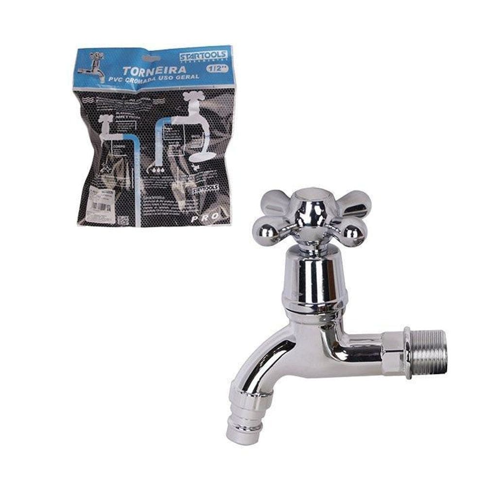 Torneira Pvc Cromada 1/2 - Prática E Durável