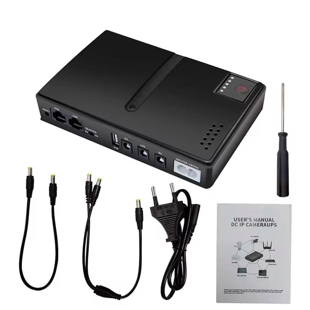 Mini Nobreak, Fonte Ups Portátil, 5V/9V/12V, 18W, Camera