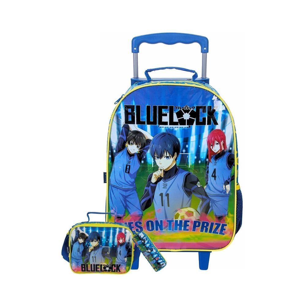 Kit Escolar Blue Lock Mochila + Lancheira + Estojo Oficial