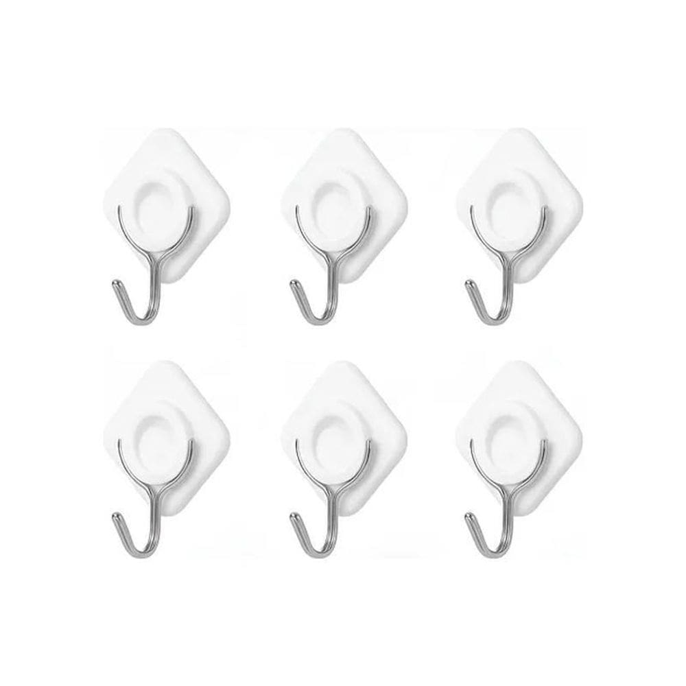 Kit 60 Ganchos Branco De Parede Adesivado Até 02 Kilos Cada