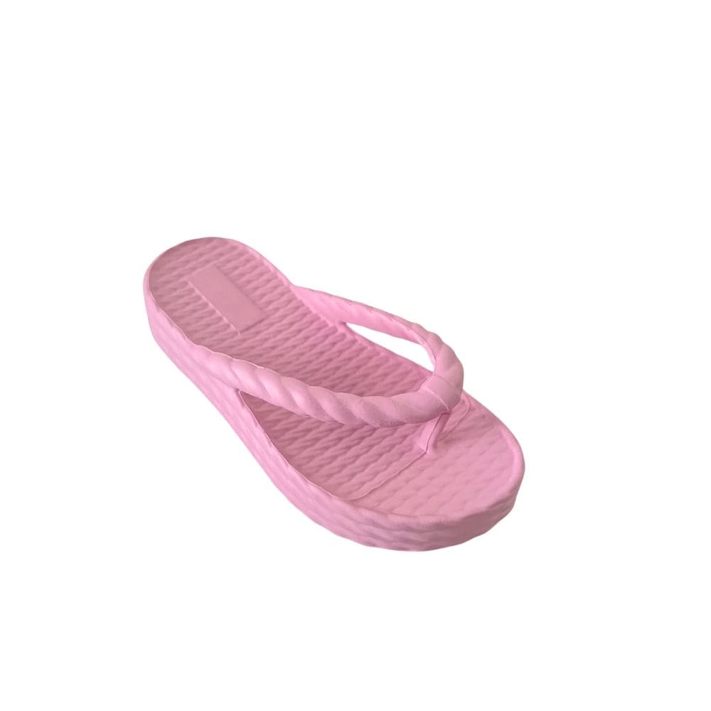 Chinelo Nuvem Trançado Plataforma rosa 100% Eva