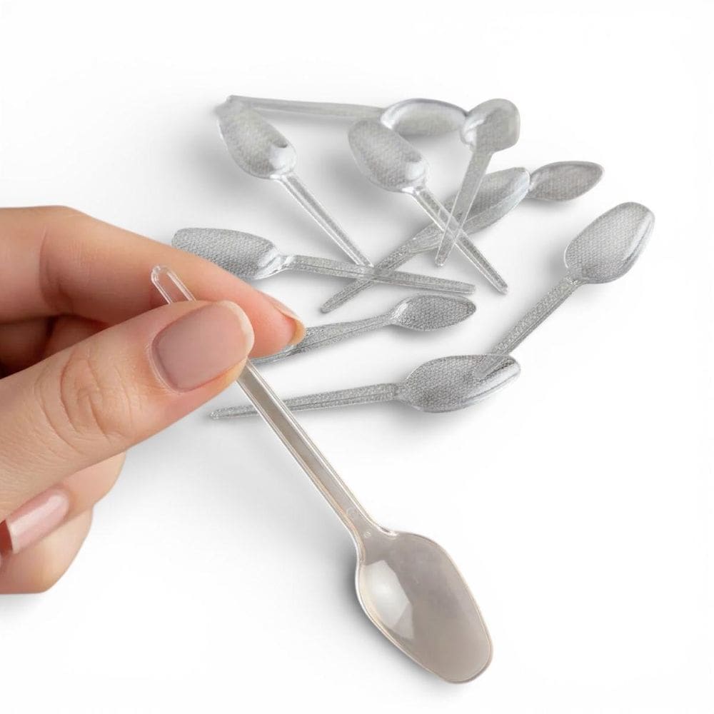 Kit 2000 Mini Colher Transparente 8Cm Descartável Brigadeiro