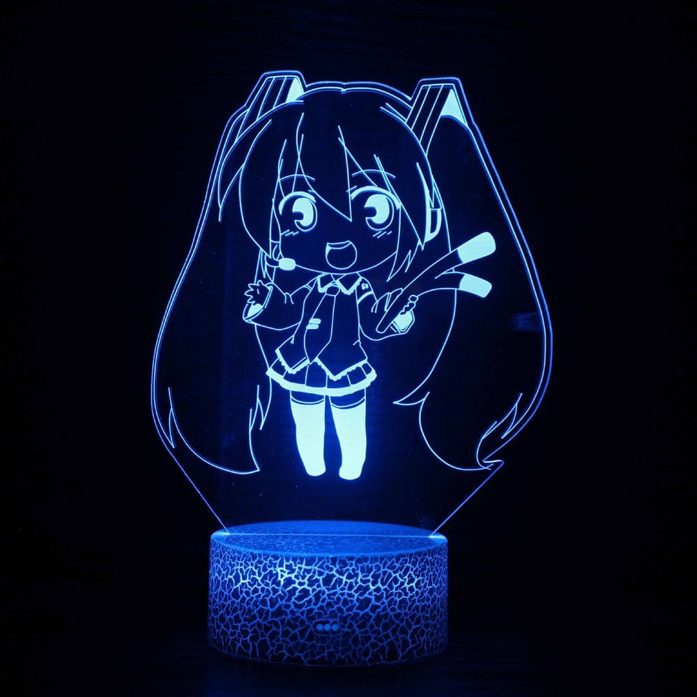 Anime de desenho animado LED com luz noturna 3D Hatsune Miku Douluo Continent