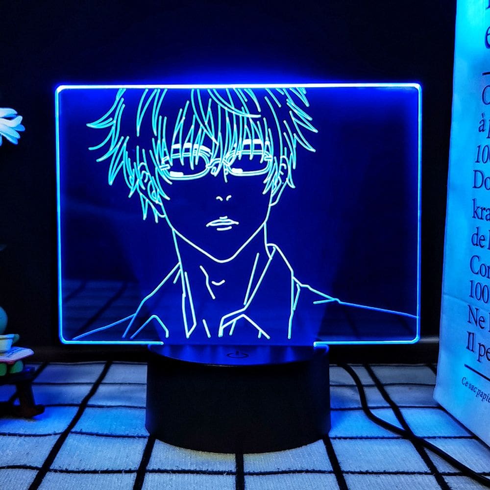 Luz noturna 3D Jujutsus Kaisens Yuji Itadori Satoru Gojo