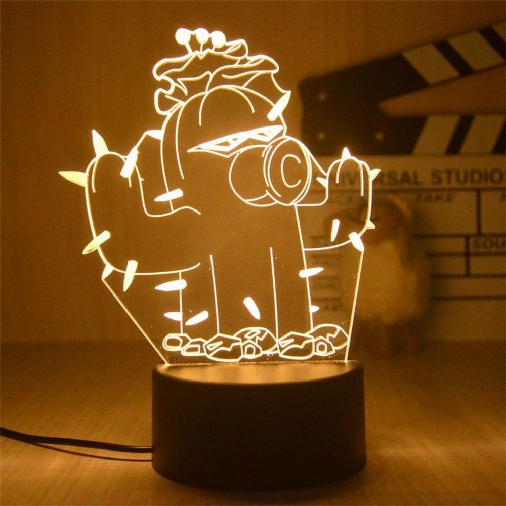 Luz noturna Plants Vs Zombies 3D recarregável USB com base