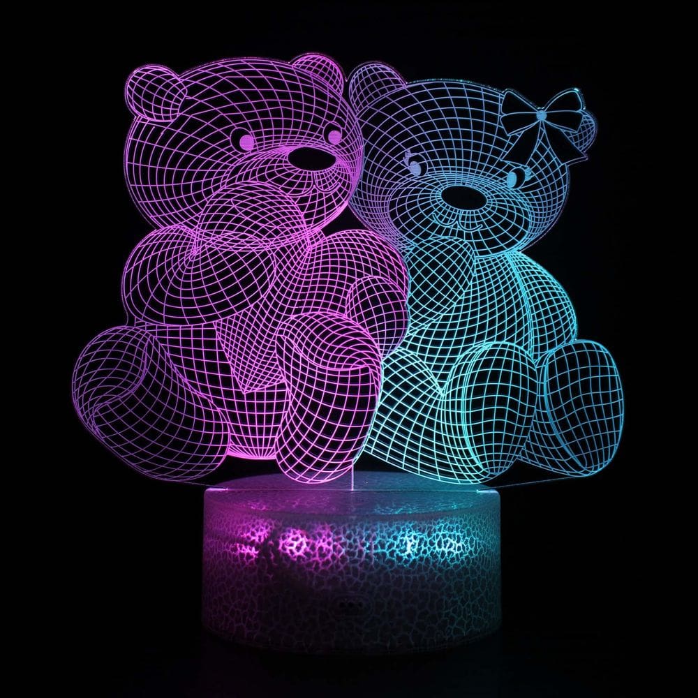 Luz noturna 3D Holiday Creative de duas cores com controle remoto