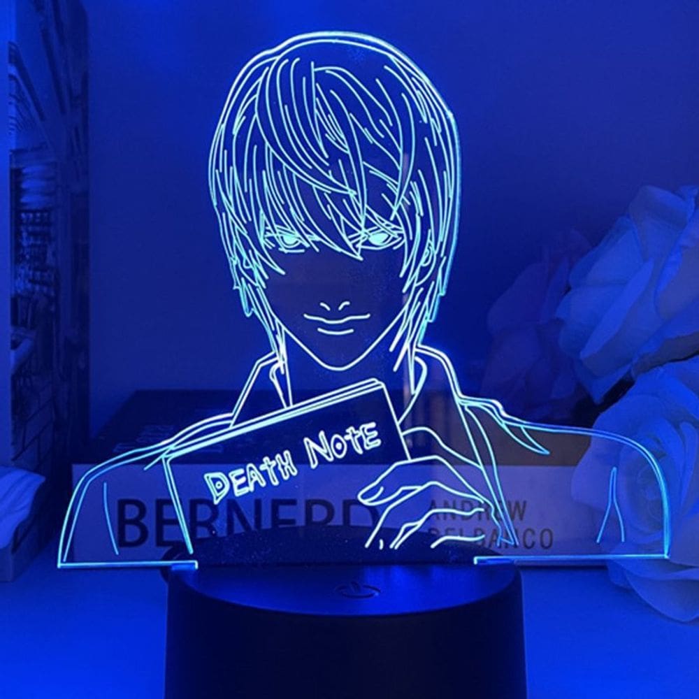 Luz noturna USB Death Note Light Yagami Ryuk Acrílico 22cm