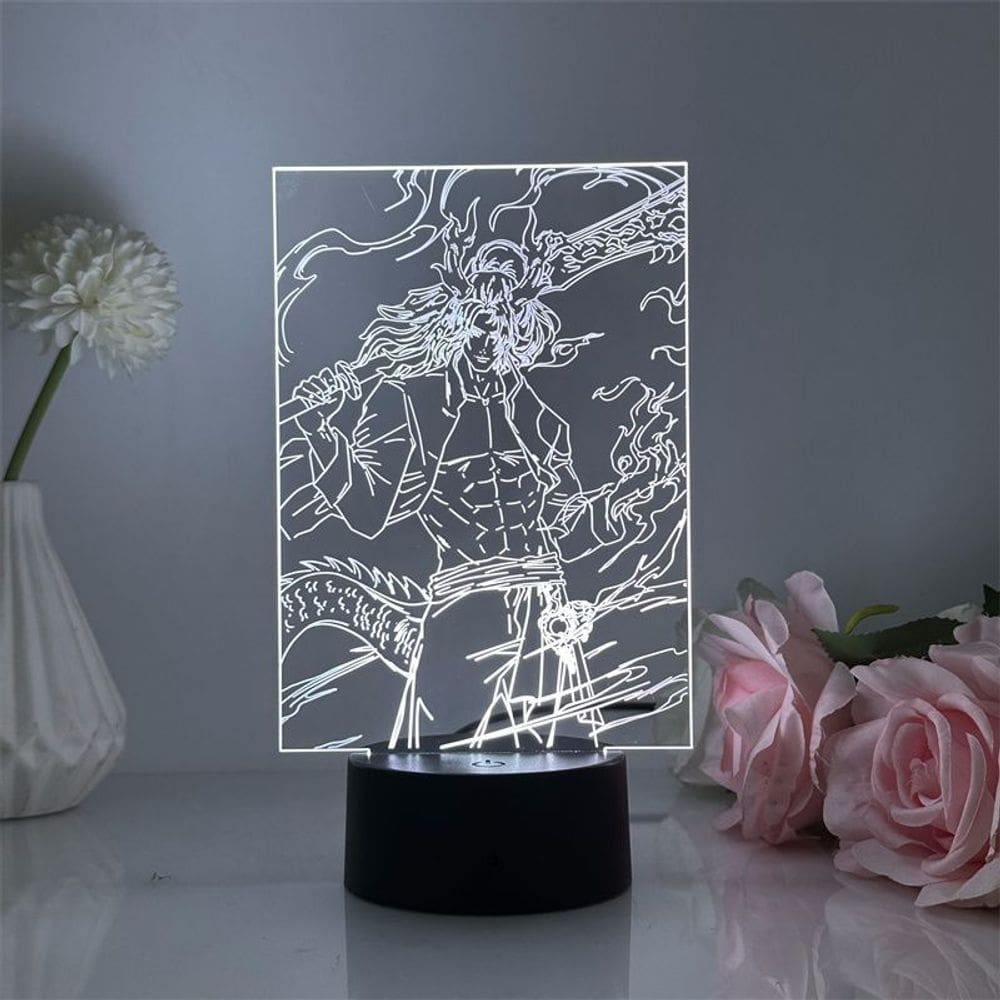 Luz noturna USB Naraka: Bladepoint Fire Man com ilusão 3D