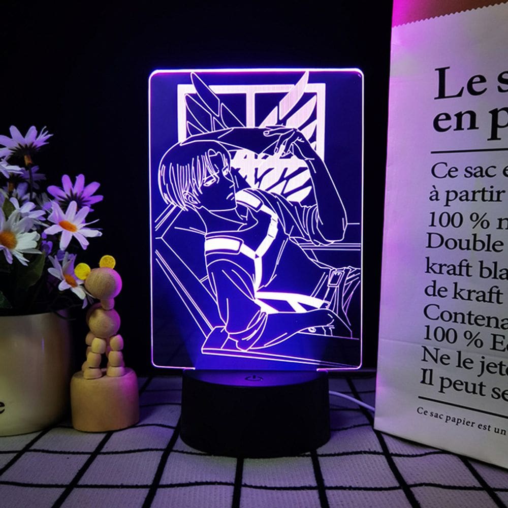 Luz noturna: ataques de titãs, LED, acrílico 3D, ABS, 5V