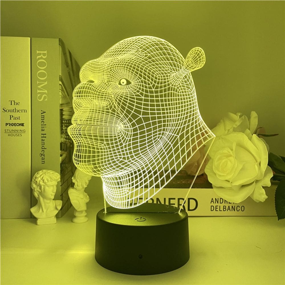 Luz noturna 3D Shrek Christmas Funny Touch recarregável