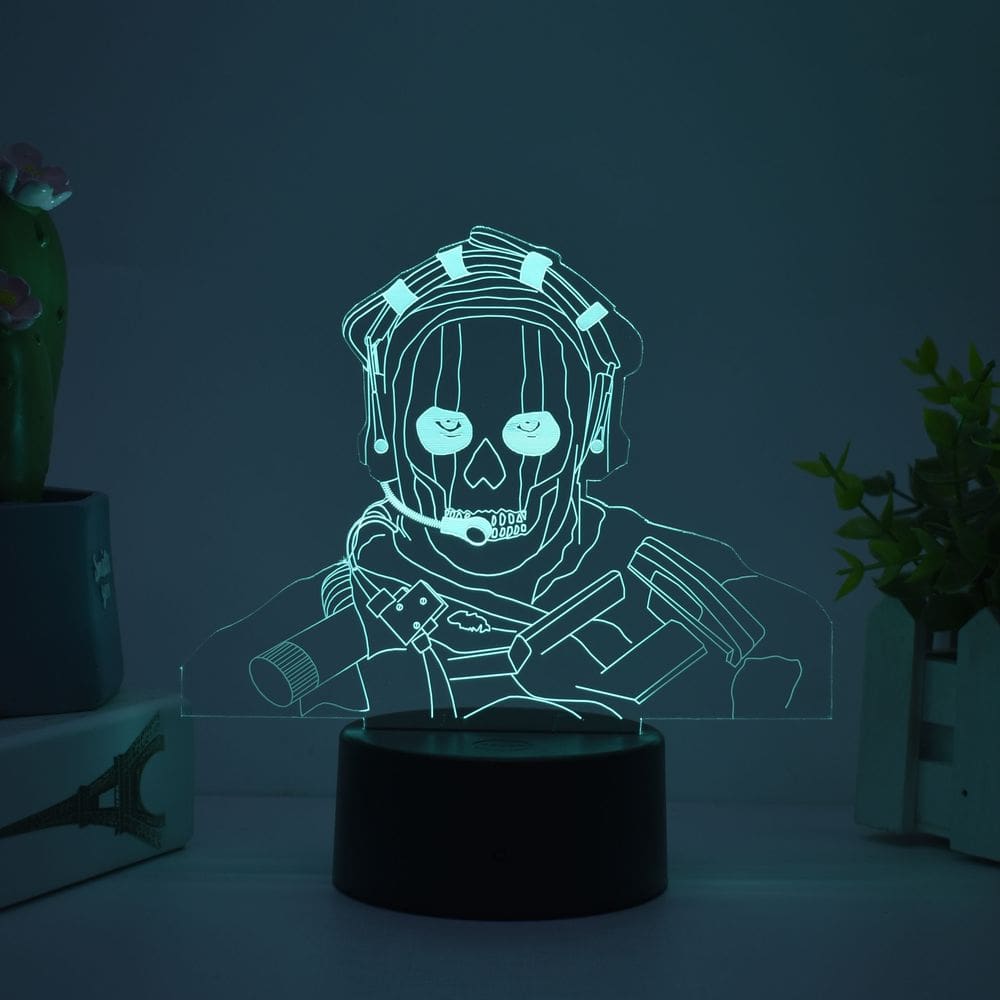 Luz noturna LED 3D Mission Color Changing para crianças com base