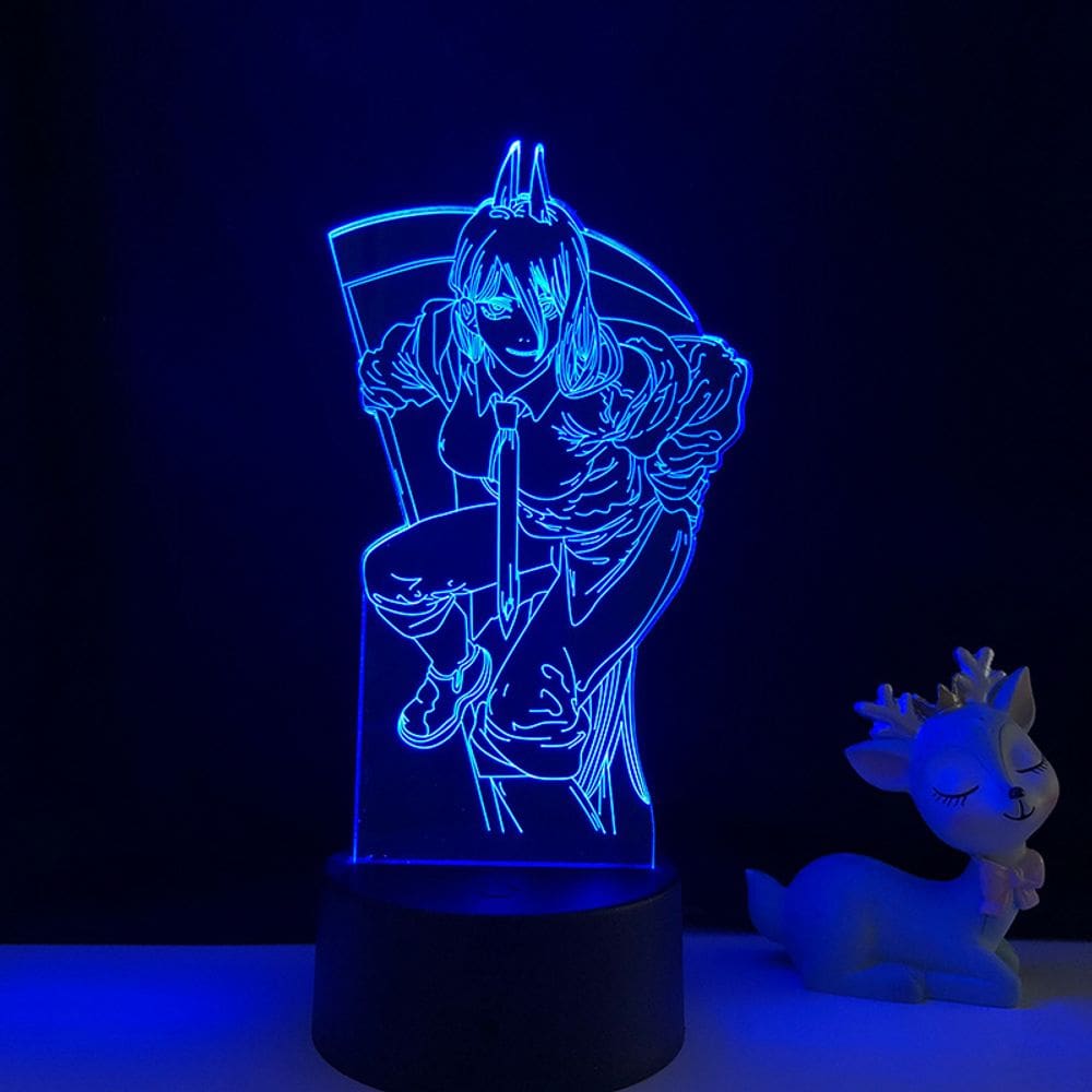 Lâmpada Night Light Anime Chainsaw Man LED 5V com ilusão 3D