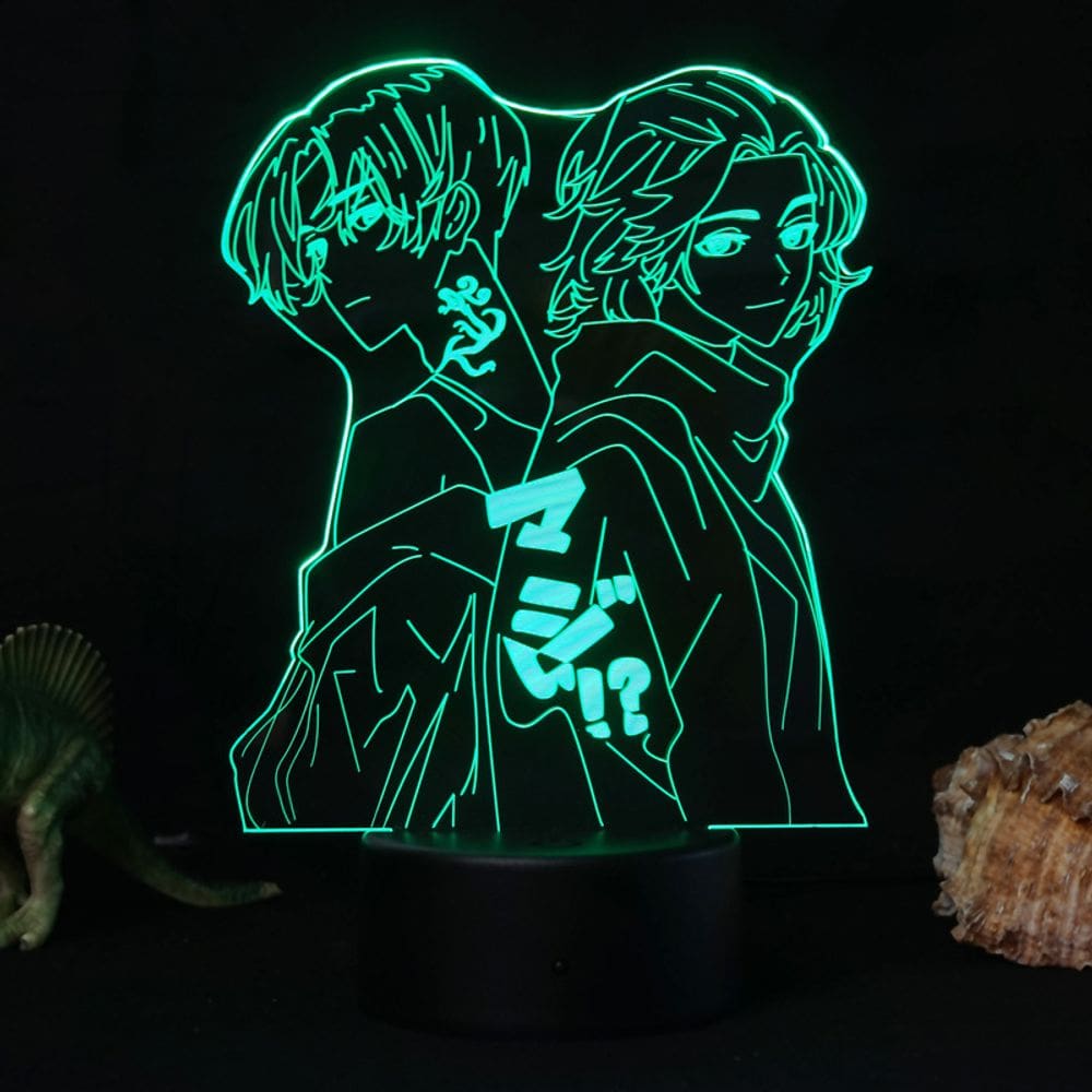 Luz noturna 3D Tokyo Revengers Acrílico LED colorida de 16 cores