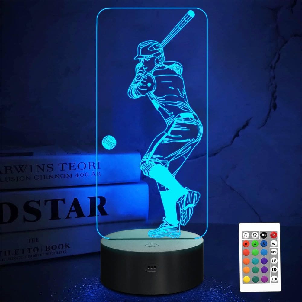 Luz Nocturna 3D FULLOSUN de Béisbol con Control Remoto