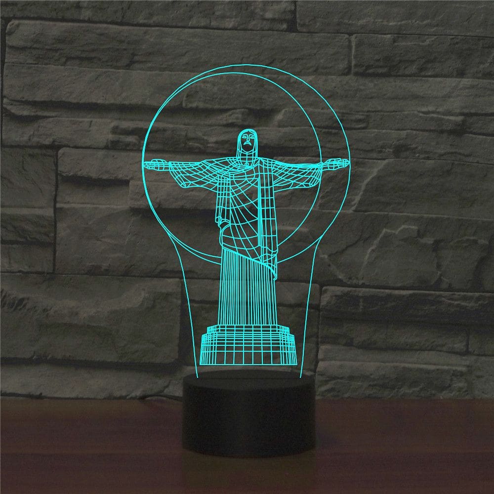 Lâmpada de toque acrílica de gradiente recarregável 3D Night Light
