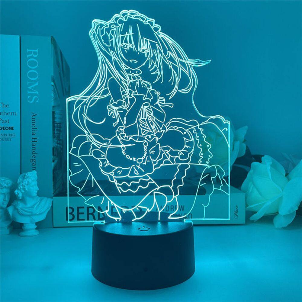 Luz noturna USB Date A Live Kurumi Tokisaki 3D Acrílico