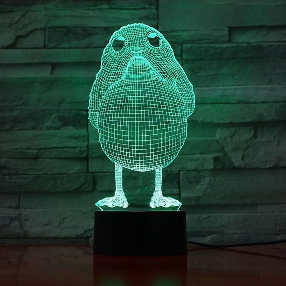 Luz noturna 3D Angry Birds acrílica brilhante para crianças