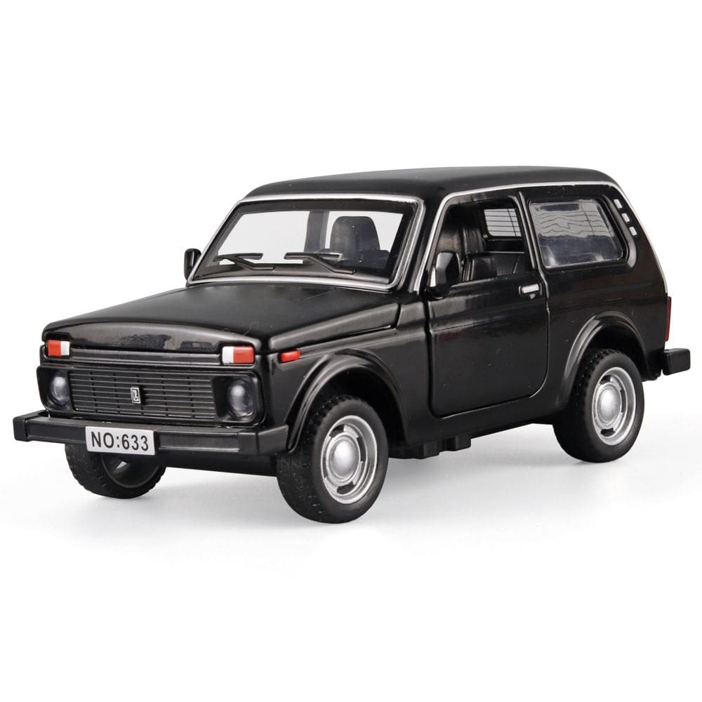 Modelo de carro fundido sob pressão Lada Jeep em escala 1:32 com luzes e som