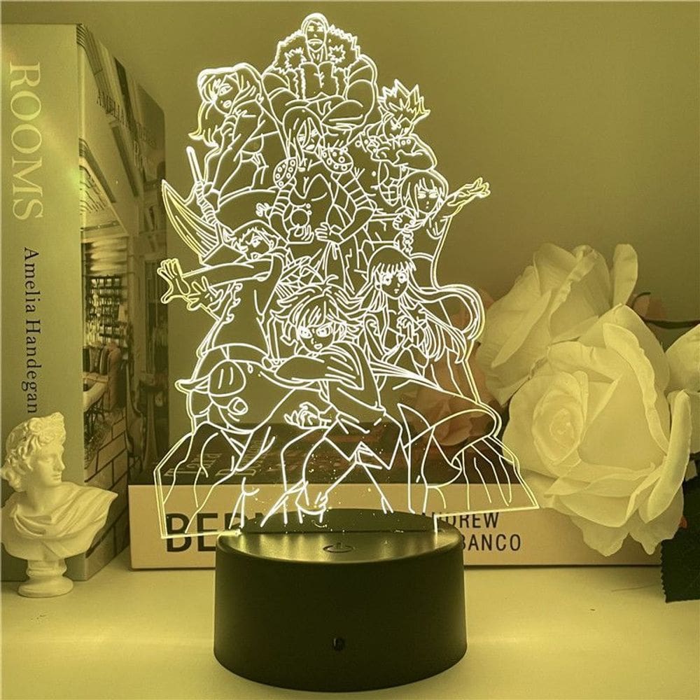 Escanor de fotos em grupo de anime Night Light USB Seven Deadly Sins