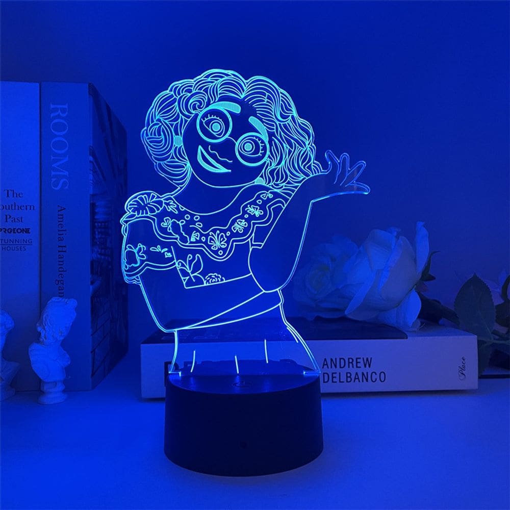Luz noturna 3D Encanto Isabella Madrigal Anime de desenho animado USB C