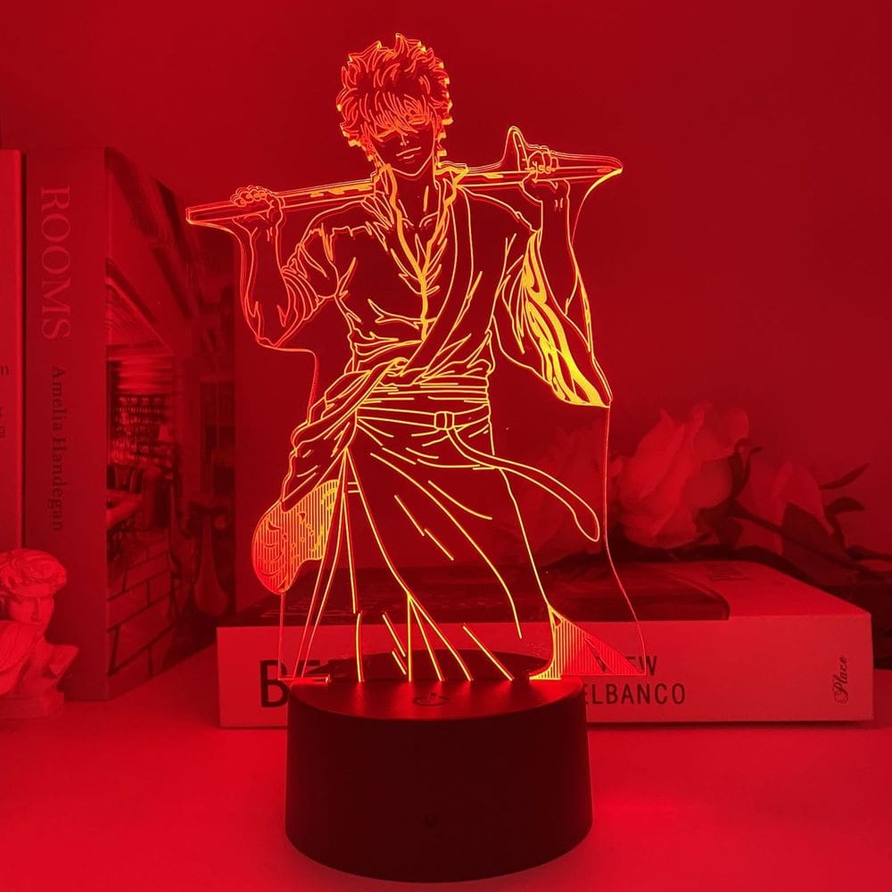 Luz noturna USB Gintama Sakata Gintoki Anime 2D acrílico