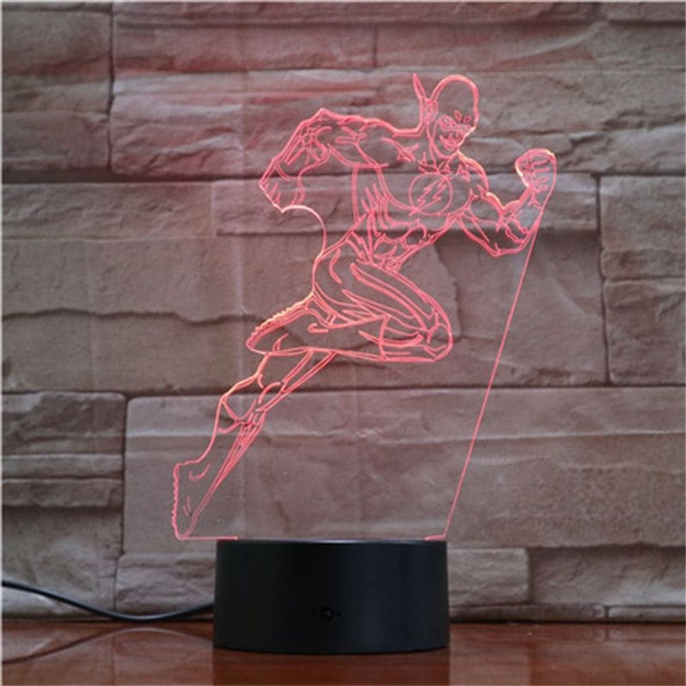 Estatueta de personagem Night Light USB The Flash 3D com acrílico