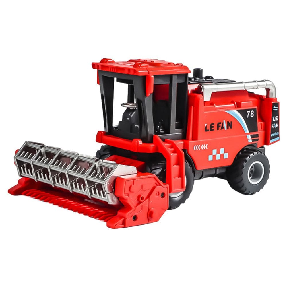 Trator de máquina de colheita de brinquedos grande vermelho com função de inércia