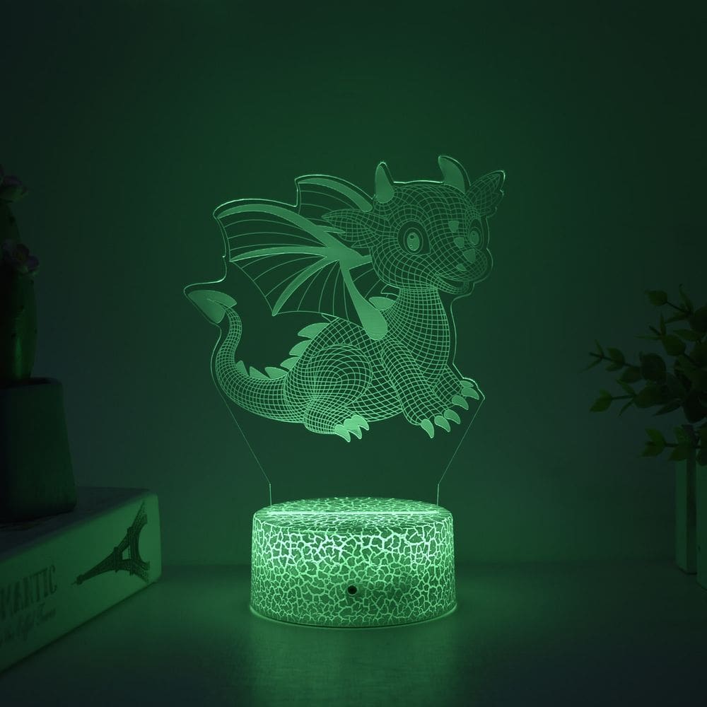 Luz noturna 3D LED Game of Thrones Daenerys & Baby Dragon