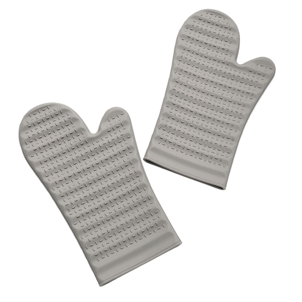 Luvas resistentes ao calor, silicone, anti-queimaduras, impermeáveis, cinza