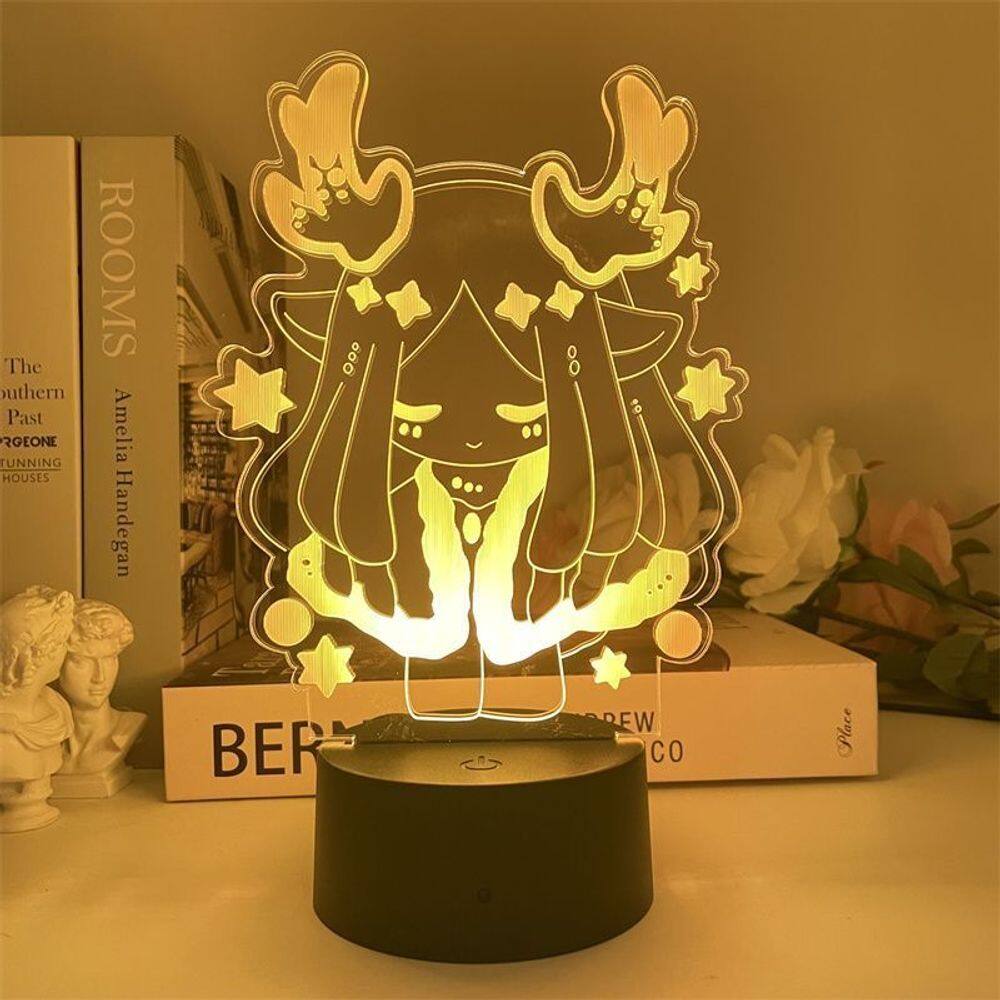 Luz noturna USB Genshins Impacts Q Version White Bird Prince