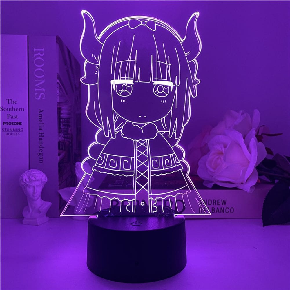 Luz noturna 3D Miss Kobayashi`s Dragon Maid USB que muda de cor